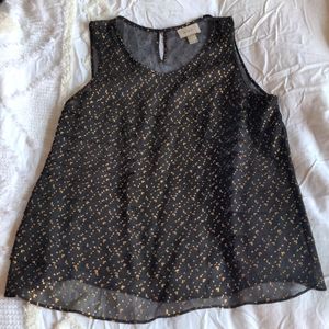 Sheer LOFT Gold Specked Sleeveless Blouse
